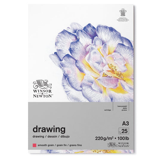 A3 Smooth Surface 220 gr. Tekenblok Gelijmd 25 vel Winsor & Newton