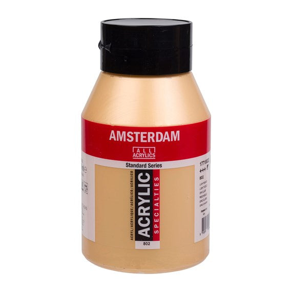 802 Lichtgoud 1 liter Acryl 1000ml  pot Amsterdam S2