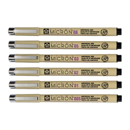 PIGMA MICRON 6 Set ZWART Sakura