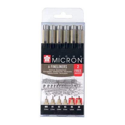 PIGMA MICRON 6 Set ZWART Sakura