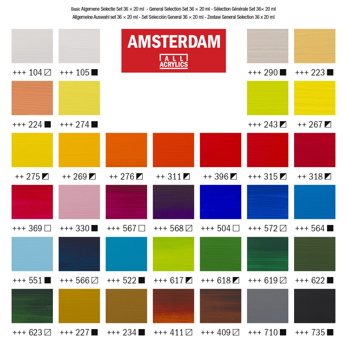 Amsterdam Acrylverf Set 36 x 20 ml