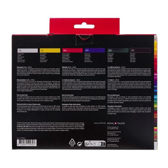 Amsterdam Acrylverf Classroom Set 6 x 120 ml