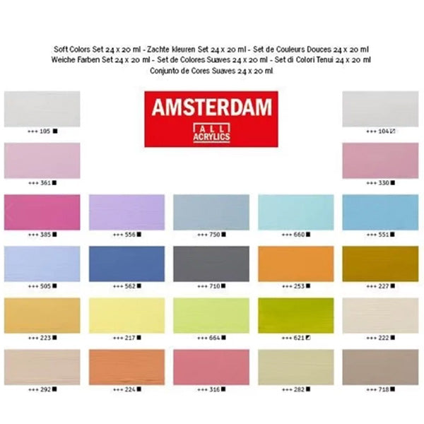 Amsterdam Acrylverf set Soft Colors 24x20ml