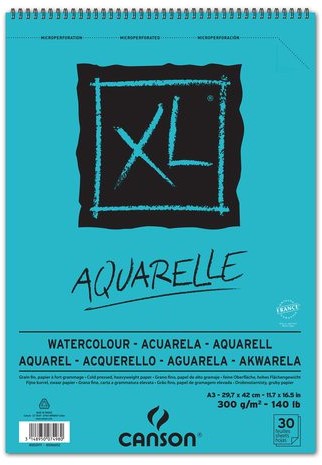 Aquarelle XL A3 300 gr Waterverf Papier Canson Spiraal Blok