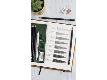 Pitt Graphite Matt Set 6 in blik Faber Castell