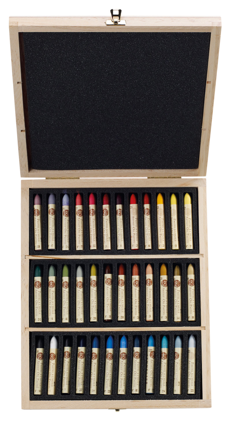 Set 36  "Plein Air" houten koffer Oliepastels Sennelier