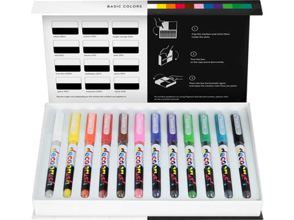 Basic Colors Set 12 Pigment Decobrush Karin Acrylverfstift