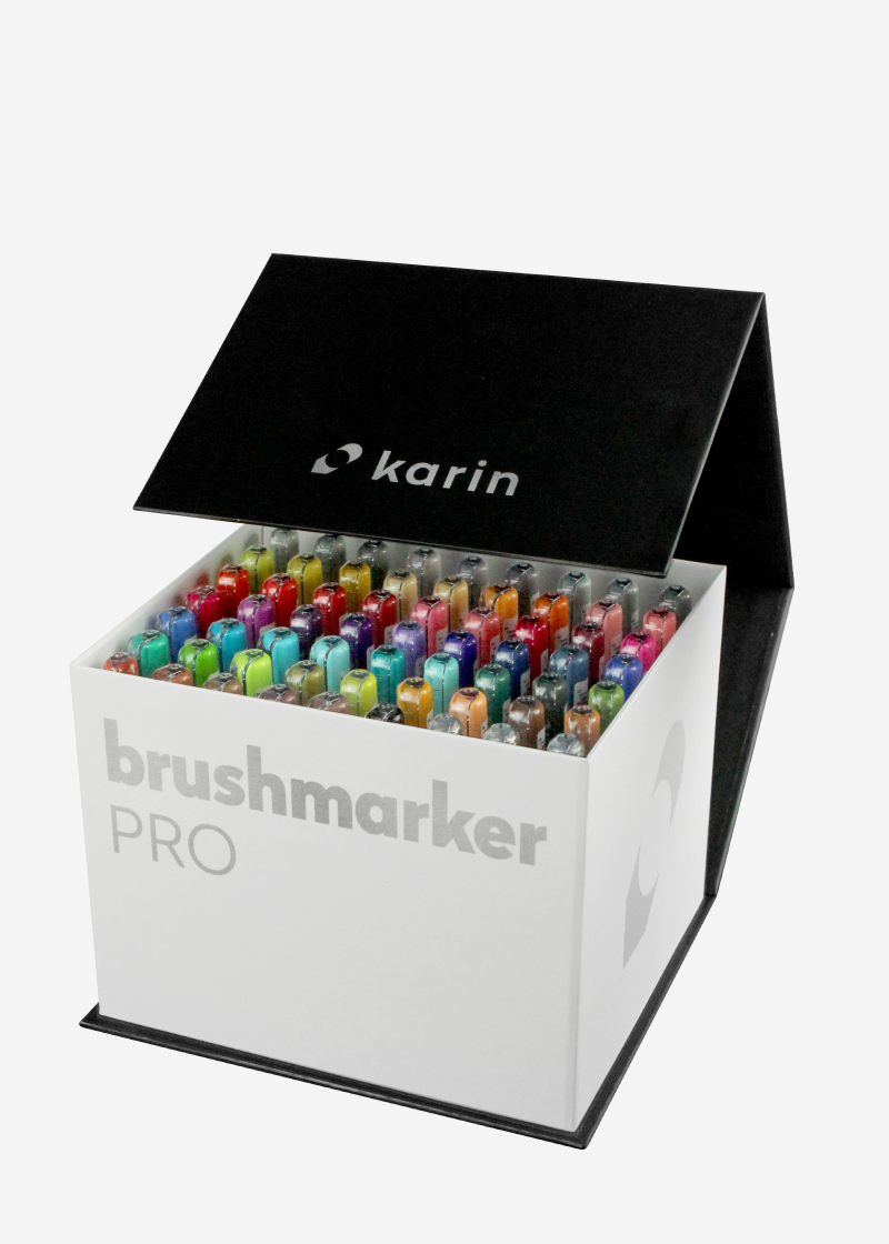 Brushmarker PRO Set Mega Box 60 colours + 3 blenders Karin