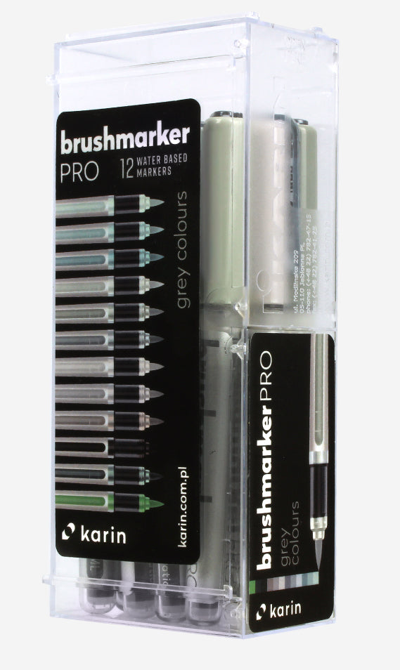 Brushmarker PRO 12 "Grey colours" set Karin