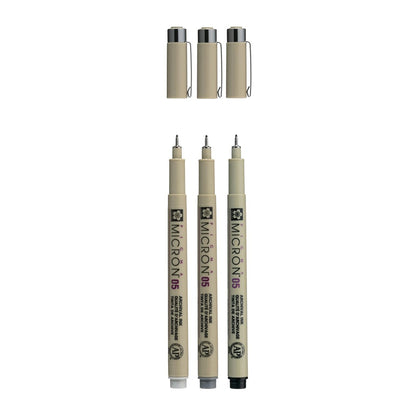 PIGMA Micron 3 Set Fineliners ZWART/GRIJS Sakura 05