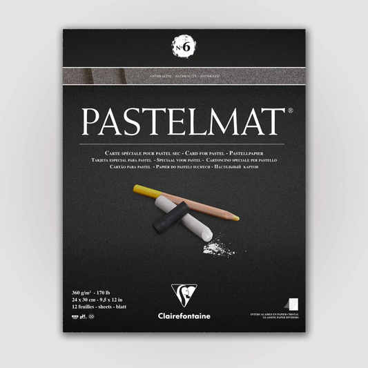 Pastelmat No. 6 (Antracite) 360gr 24x30 Clairefontaine Gekleurd Pastel-papier