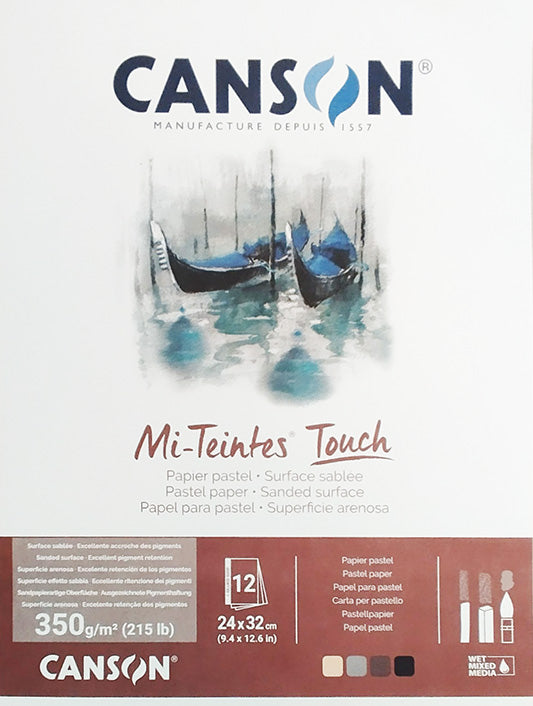 Mi-teintes Touch, gezandstraald (4 kleuren) 350gr (24x32cm) Canson Pastelpapier