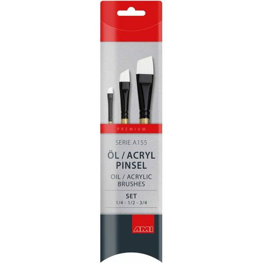 Penselen Set 3 plat/beitel Olie/Acryl Ami (1/4, 1/2, 3/4)