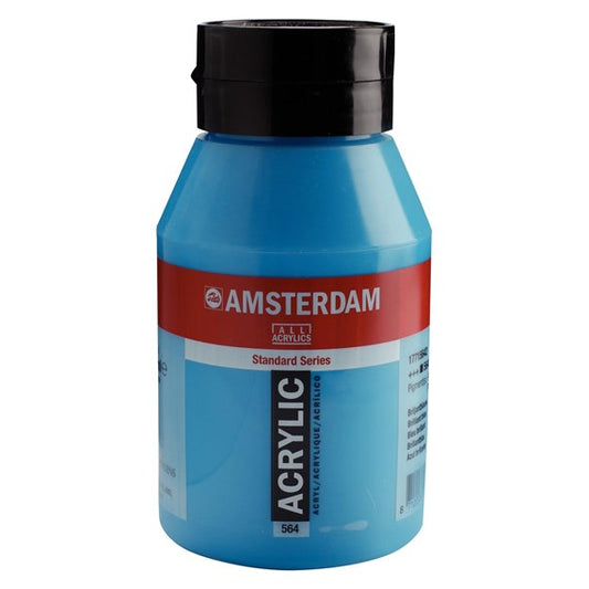 564 Briljantblauw 1 liter Acryl 1000ml  pot Amsterdam