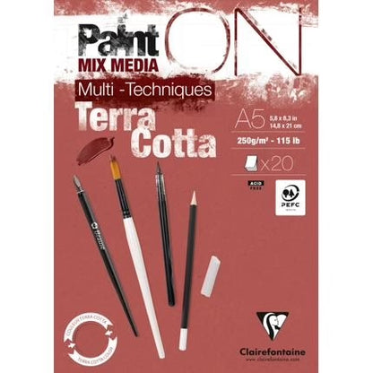 Paint-On A5 20 vel Terracotta 250gr Clairefontaine