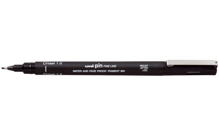 UNI-ball PIN Chisel 1.0 mm ZWART