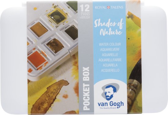 Pocketbox Shades of Nature Colours 12 napjes Aquarel verf Van Gogh Set