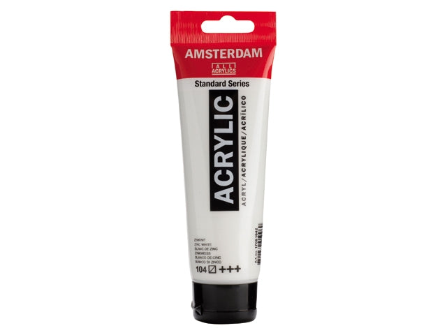 104 Zinkwit 120 ml Tube Acrylverf Amsterdam