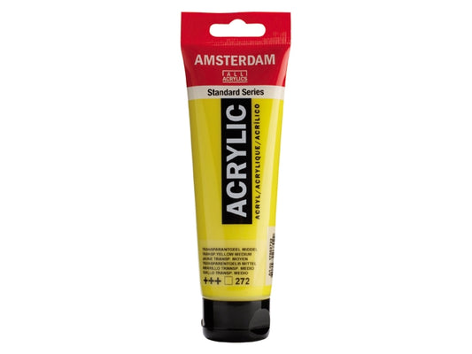 272  Transparant geel Middel 120 ml Tube Acrylverf Amsterdam