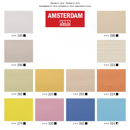 Amsterdam Acrylverf Set Pastel 12x20 ml