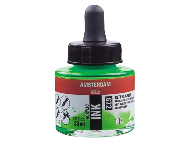 Reflexgroen 672 Amsterdam Acryl Inkt 30 ml. Neon