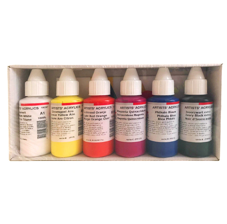 ARA Set Introductie basis set 6 x 100ml Artists Acrylics