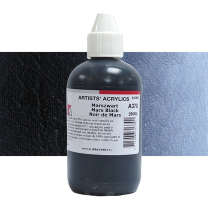 ARA 250ml  A370  MARSZWART Artists Acrylics