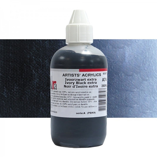 ARA 250ml A74  IVOORZWART EXTRA Artists Acrylics