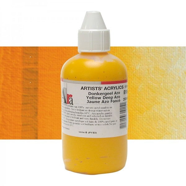 ARA 250ml  B15  DONKERGEEL AZO Artists Acrylics