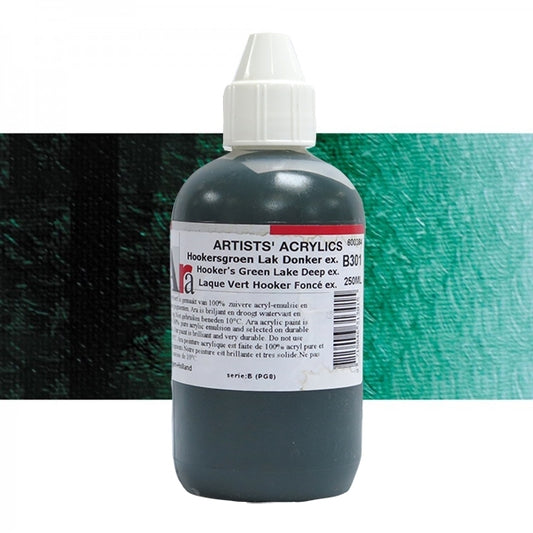 ARA 250ml  B301  HOOKERSGROEN LAK DONKER EXTRA Artists Acrylics