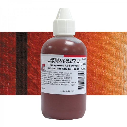 ARA 250ml  B334  TRANSPARANT OXYDE ROOD Artists Acrylics