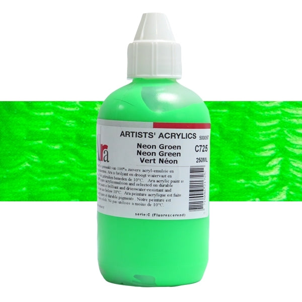 ARA 250ml  C725 NEON GROEN Artists Acrylics