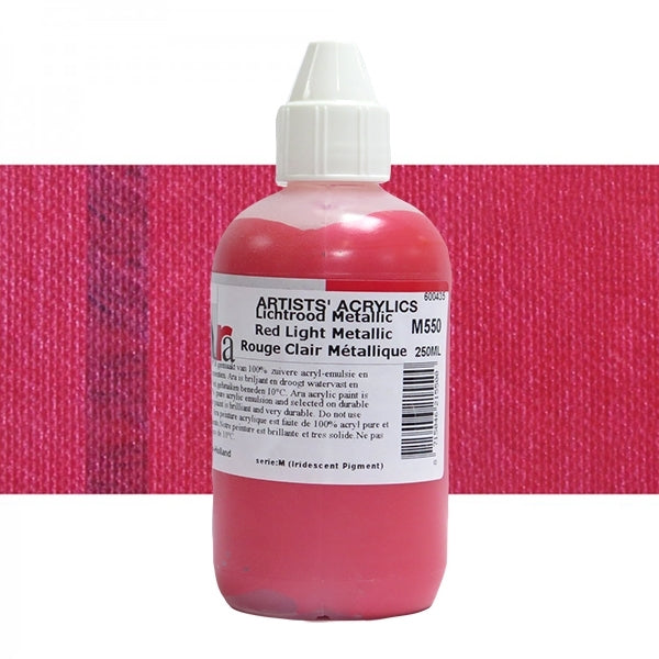 ARA 250ml  M550 LICHTROOD METALLIC Artists Acrylics