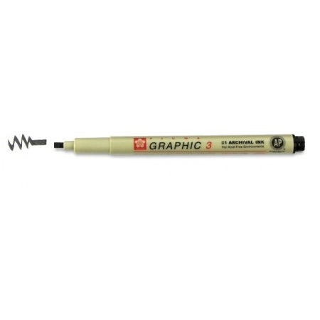 Pigma Graphic Kalligrafie 3 (3.0mm) BLACK Sakura Fineliner