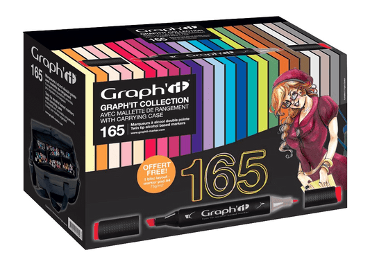 Graph-It marker 165 kleuren met koffer