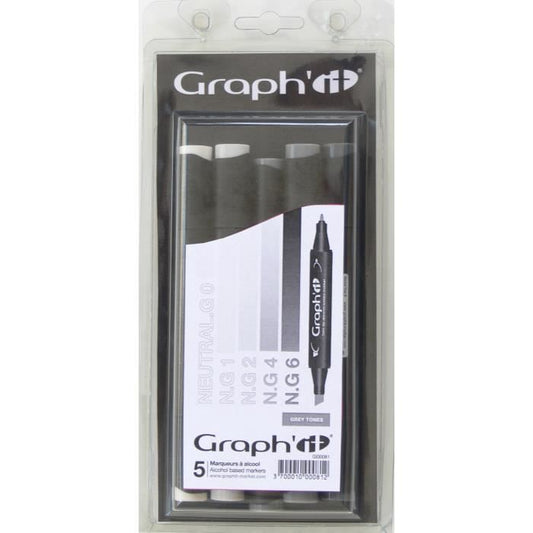 Graph-it  marker set 5 Grijs