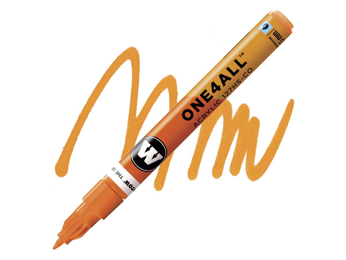 127HS 1.5mm NEON ORANGE FLUORESCENT Molotow One4All Acryl Marker