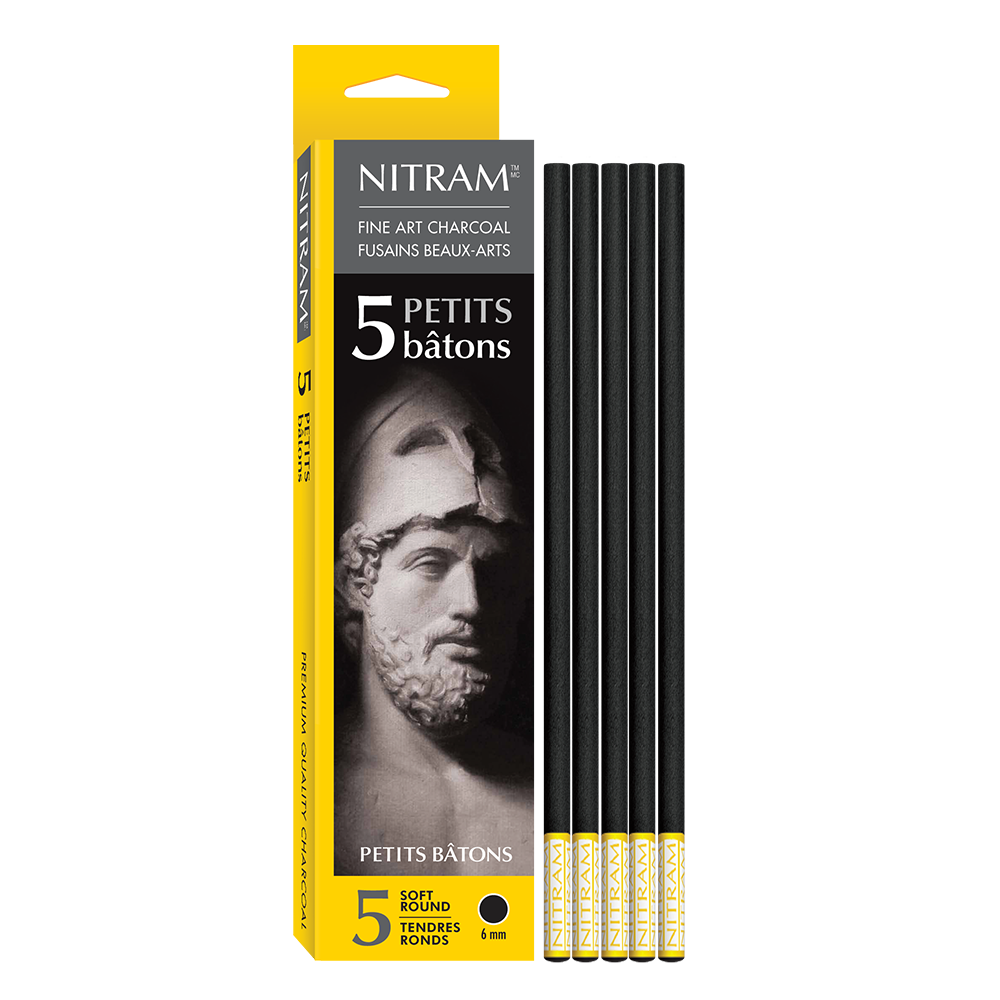 Charcoal (Houtskool) rond 6 mm Nitram Fine Art