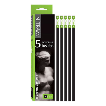 Charcoal (Houtskool) B vierkant 5mm Nitram Fine Art