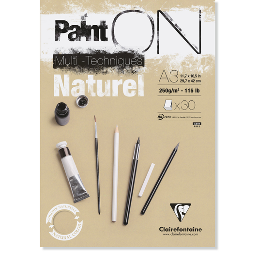 Paint-On A2 30 vel Bruin Naturel papier 250gr Clairefontaine