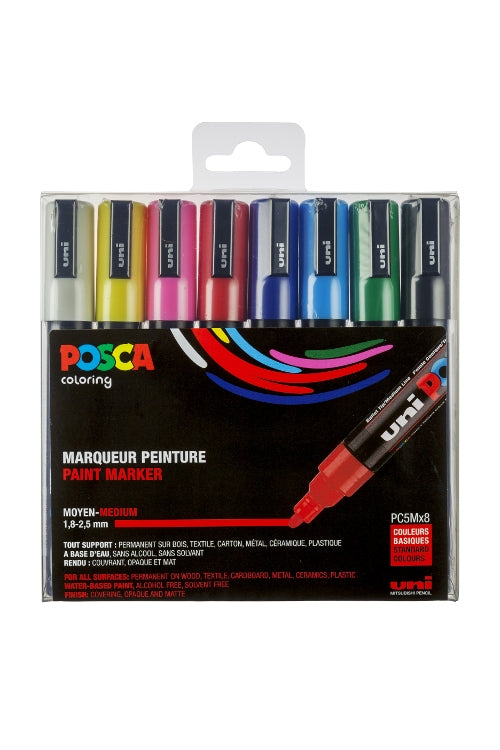 Posca PC5M/8 set medium punt verf stiften