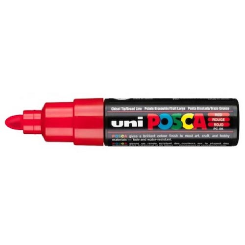 Posca verf stift PC7M Rood - Ronde punt