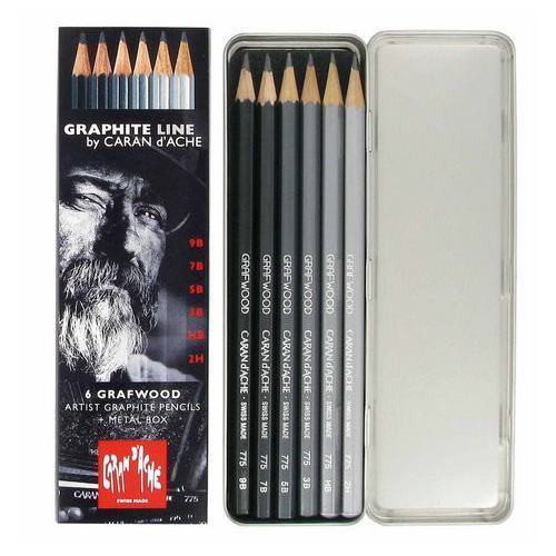 Caran D'Ache Graphite Line, assort. 6 Grafwood potloden set