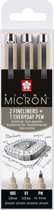 PIGMA Micron 3 Set Fineliners 005 01 PN