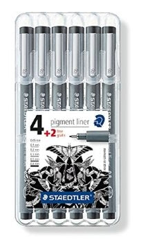 Staedtler Pigment Fineliner 4+2 (0.05 / 0.1 / 0.2 / 0.3 / 0.5 / 0.8 mm)