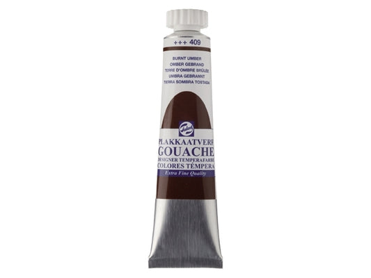 Gouache 409 OMBER GEBRAND 20ml Talens plakkaatverf