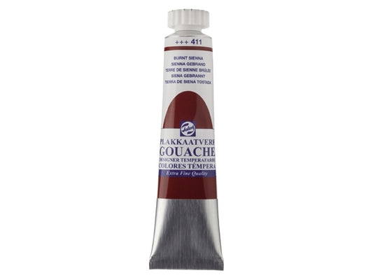 Gouache 411 SIENNA GEBRAND 20ml Talens plakkaatverf