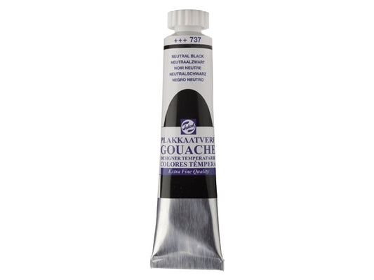 Gouache 737 NEUTRAALZWART 20ml Talens plakkaatverf