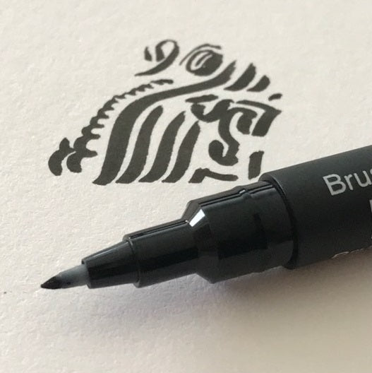 UNI-ball PIN Fineliner Brush ZWART