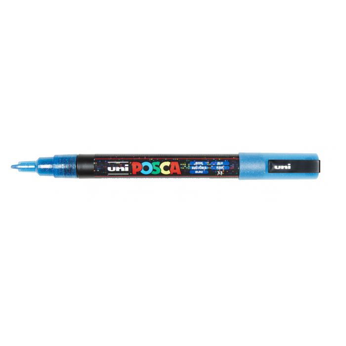 Posca verf stift PC3M Glitter Donker Blauw